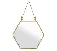 Stunning Gold Large Geometric Mirror - 26cm x 30cm (1 Pc.) - Premium Glass, Unique Design - Eye-Catching Home Decor Accent - Perfect Addition to Any Room