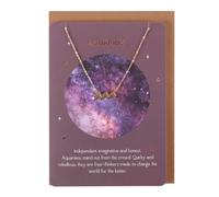 Stunning Gold Steel Aquarius Sign Necklace - 22cm (1 Pc.) - Unique & Stylish Zodiac Design, Ideal Gift for Astrology Lovers - Perfect for Everyday Wear