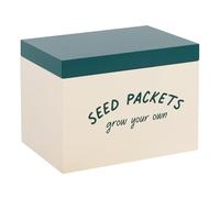 Stunning Green & White MDF Seed Packet Storage Box -13cm x 17cm (1 Pc.) - Stylish Box - Organize & Protect Your Seeds - Perfect for Garden Enthusiasts