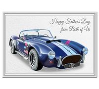 Stunning Happy Fathers Day cards - Cool Unusual Unique Vector Art - Dad Son etc (From Both of Us Card - Cobra Classic Car)