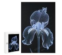 Stunning Iris Flower with Black Background 1000 Piece Wooden Jigsaw Puzzle for Adults - Challenging and Relaxing Puzzle, Precision Cut Pieces, Finished Size 30 x 20 Inches