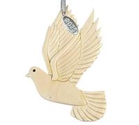 Stunning Ivory Wood Dove Ornament, Dove of Peace Ornament, Religious Ornaments - Handcrafted, Comes in a Gift Bag so It's Ready for Giving