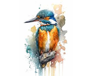 Stunning Kingfisher Vivid Fine Art Print - A4-29.7 x 21 cms PRINT ONLY