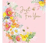Stunning Ladies Happy Birthday Card Colourful Flowers with Pretty Gold Foil Detailing