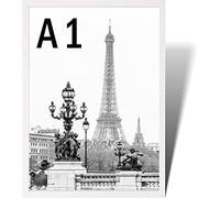 Stunning Large A1 Photo Poster Certificate Frame (59.4 x 84.1 cm) with Backboard and Styrene Included for Portrait and Landscape Display Wall Hanging -White