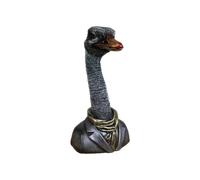 Stunning Large Textured EMU Bust Figurine Ornament | Silver & Grey