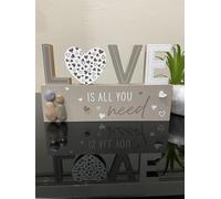 Stunning 'Love Is All You Need' Wooden Free Standing Plaque 24cm Home Decorative And Room Decorative
