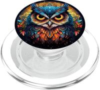 Stunning Mandala Owl Art: Unique Big Eyes PopSockets PopGrip for MagSafe