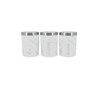Stunning Marble Effect Plastic Set Of 3 Airtight Tea Coffee Sugar Canisters Storage Jars Set Best For Kitchen Storage