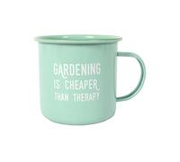 Stunning Mint Green Gardening Therapy Enamel Mug - 9cm x 13cm (1 Pc.) - Durable Material & Unique Design - Perfect for Any Event,
