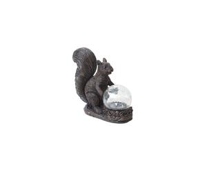 Stunning Outdoor Multicolour Solar Garden Squirrel with Sphere Ornament - patio