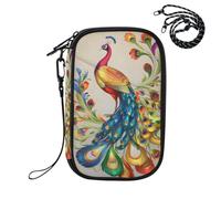 Stunning Peacock Pattern RFID Blocking Family Passport Holder, Waterproof Travel Document Organizer Wallet for Women Men, Credit Card Case Travel Essentials