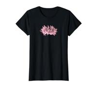 Stunning Pink and Black Cactus Dahlia Flower Design Value Graphic T-Shirt, Women, Black, S