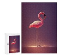 Stunning Pink Flamingo Artwork - Wooden Art Puzzle, 300 PCS, Creative Indoor Hobby, with A Decorative Finished Picture