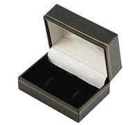 Stunning Quality Black Classic Leatherette Cufflink Box