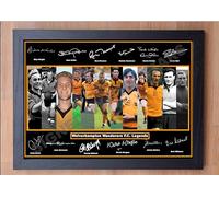 Stunning Quality Wolverhampton Wanderers Legends (Wolves) Signed/Autographed Print. Steve Bull etc, etc (A4 FRAMED 33CM X 24CM)
