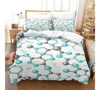 Stunning Quilt Cover And Chemical Structure Duvet Cover Set with 3D Print And Soft Premium Brushed Microfiber for Comforter And Soft Easy Care with Kids Boys Girls And Adults Kids Super King（260x220cm