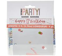 Stunning Rose Gold 13th Glitz Prism Birthday Banner (274cm) - Perfect for Celebrations & Parties - 1 Pc
