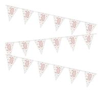 Stunning Rose Gold 30th Birthday Glitz Prismatic Flag Banner (274cm) - Perfect Celebration Decor for Birthday, Anniversary, & More - 1 Pc