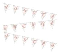 Stunning Rose Gold 40th Birthday Glitz Prismatic Flag Banner (274cm) - Perfect Celebration Decor for Birthday, Anniversary, & More - 1 Pc