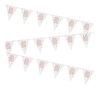 Stunning Rose Gold 80th Birthday Glitz Prismatic Flag Banner (274cm) - Perfect Celebration Decor for Birthday, Anniversary, & More - 1 Pc