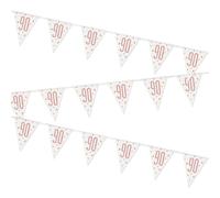 Stunning Rose Gold 90th Birthday Glitz Prismatic Flag Banner (274cm) - Perfect Celebration Decor for Birthday, Anniversary, & More - 1 Pc