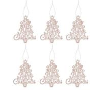 Stunning Rose Gold Glitter Hanging Trees Decorations - (Pack of 6) - Captivating Design - Perfect for Holiday Decor