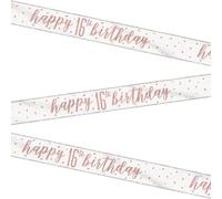 Stunning Rose Gold Happy 16th Birthday Glitz Foil Banner (274cm) - Dazzling Party Decor for a Memorable Milestone - 1 Pc