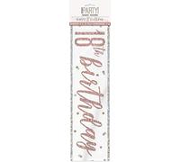 Stunning Rose Gold Happy 18th Birthday Glitz Foil Banner (274cm) - Dazzling Party Decor for a Memorable Milestone - 1 Pc