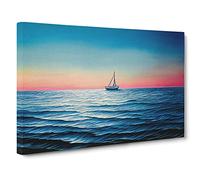 Stunning Sailing Boat Canvas Print | Gallery Wrapped 30mm Frame Wall Art | 30x20 inches | Ready to Hang | Coastal Seascape Picture | Living Room Bedroom Lounge Office