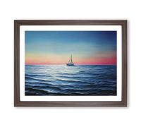 Stunning Sailing Boat H1022 Framed Print for Living Room Bedroom Home Office Décor, Wall Art Picture Ready to Hang, Walnut A4 Frame (34 x 25 cm)