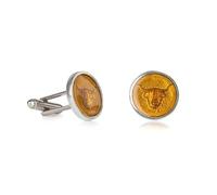 Stunning Scottish Highland Cow Yellow Enamel Pewter Cufflinks