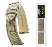 STUNNING SELECTION Alpine Cordura Watch Strap with Water Resistant Leather Lining and Quick Release Spring Bars - Black, Olive, Grey, Khakhi, Blue, Red, Orange - 14, 16, 18, 20