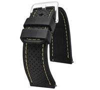 STUNNING SELECTION ALPINE Premium Quality Sporty Silicone Waterproof Watch Band with quick release - Soft Rubber Watch Strap - Assroted Colors - 20 mm, 22 mm and 24 mm (22MM, BLACK-YELLOW)