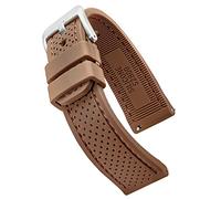 STUNNING SELECTION Alpine Premium Quality Sporty Silicone Waterproof Watch Band with Quick Release - Soft Rubber Watch Strap - Assroted Colors - 20 mm, 22 mm and 24 mm (24MM, Brown)