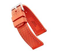 STUNNING SELECTION Alpine Premium Quality Sporty Silicone Waterproof Watch Band with Quick Release - Soft Rubber Watch Strap - Assroted Colors - 20 mm, 22 mm and 24 mm (20MM, Orange-Beige)