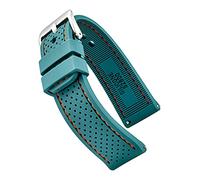 STUNNING SELECTION ALPINE Premium Quality Sporty Silicone Waterproof Watch Band with quick release - Soft Rubber Watch Strap - Assroted Colors - 20 mm, 22 mm, 24 mm & 26 mm (2OMM, GREEN-BEIGE)