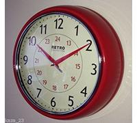 STUNNING SHABBY CHIC RETRO STYLE KITCHEN WALLCLOCK RED