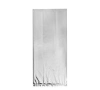 Stunning Silver Foil Cellophane Bags (12cm x 27cm) - Ideal for Special Occasions & Retail Displays - 10 Pcs