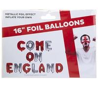 Stunning Silver & Red Metallic Foil "Come On England" Balloon - 40.64cm (1 Set) - Eye-catching & Durable Design - Perfect For Patriotic Parties And Unforgettable Events