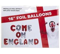 Stunning Silver & Red Metallic Foil "Come On England" Balloon - 40.64cm (1 Set) - Eye-catching & Durable Design - Perfect For Patriotic Parties And Unforgettable Events