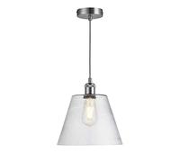 Bramford Domed Pendant Light with Glass Shade - Satin Silver Nielsen Metallic Silver One Size