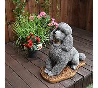 Stunning Stone Cast Laying Poodle Statue