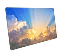 Stunning Sun Beam Bursting Through A Thick Cloud In The Sky Weather Photography Wall Art Print On Canvas Picture For Home Office Decor 91x61cm (36x24In)