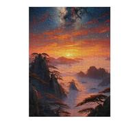 Stunning Sunset Mountain Landscape Picture Puzzle for Adults, 500 PCS
