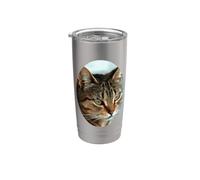 Stunning Tabby Cat Acrylic Pet Portrait Stainless Steel Insulated Tumbler