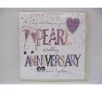 STUNNING TOP RANGE LUXURY HANDMADE ON YOUR PEARL 30TH ANNIVERSARY GREETING CARD