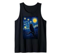 Stunning Van Gogh Owl Design Inspired by Starry Night Tank Top