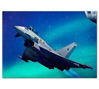 Stunning Wall Art Unframed A4 print, RAF Typhoon Fighter Jet - Dad Son Boyfriend - Image for All Ages, Cool Vector Art for him - Living Room Bedroom Hallway Kitchen - Eco-Friendly - Made in UK