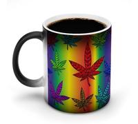 Stunning Weed Leaf Customize Magic Heat Changing Mug Ceramic Cup Coffee Mugs Heat Sensitive Funny Gift